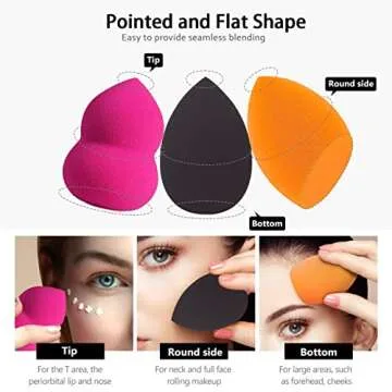 GFOUNS beauty blender bulk makeup sponge set:15 pcs perfect mini medium beauty sponge makeup blender flawless for liquid,foundation,blending,make up sponges for face