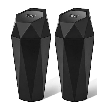 SINSEN Car Trash Can with Lid, Truck Garbage Bin and Interior Organizer Accessories Must Haves, Mini...