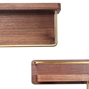 Wall Mounted Holder Compatible with Dyson Airwrap Hair Curling Wand Brush Barrel Bathroom Shelf Tray Wood Stand Home Bedroom Hair Salon Storage Organizer with Hook