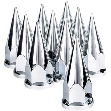 TORQUE 10 pcs Chrome Spike Lug Nut Covers for Trucks
