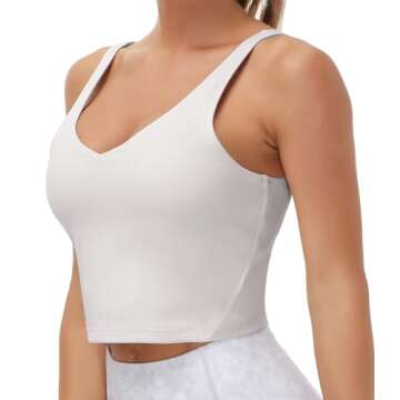 Women’s Longline Sports Bra Wirefree Padded Medium Support Yoga Bras Gym Running Workout Tank Tops (Light Grey, Medium, m)