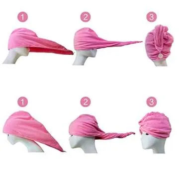 POLYTE Microfiber Hair Turban Wrap for Quick Drying
