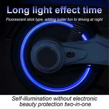 Luminous Tire Valve Stem Caps for Car, 12PCS Fluorescent Glow in The Dark Air Caps Cover, Illuminated Corrosion Resistant Tire Pressure Caps, Universal for Car, Truck, SUV, Motorcycles, Bike (Blue)