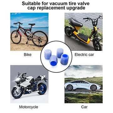 Luminous Tire Valve Stem Caps for Car, 12PCS Fluorescent Glow in The Dark Air Caps Cover, Illuminated Corrosion Resistant Tire Pressure Caps, Universal for Car, Truck, SUV, Motorcycles, Bike (Blue)