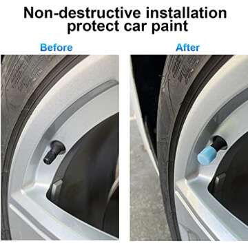 Luminous Tire Valve Stem Caps for Car, 12PCS Fluorescent Glow in The Dark Air Caps Cover, Illuminated Corrosion Resistant Tire Pressure Caps, Universal for Car, Truck, SUV, Motorcycles, Bike (Blue)