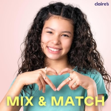 Claire's Adjustable Dress Up Rings for Young Girls - 5pk