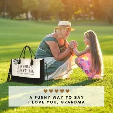 Grandma Gifts - Gifts for Grandma from Granddaughter, Grandson, Grandkids, Grandchildren - Valentines Day Gifts for Grandma, Grandma Valentine Gift - Grandma Birthday Gifts, Christmas Gifts - Tote Bag