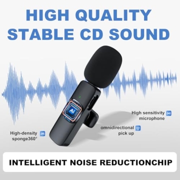 RIKGYHA 2 Pack Wireless Lavalier Microphone for iPhone/Android Phone, USB C Wireless Lav Mic, 4 Pickup Modes, Noise Cancellation, Mini Lapel Mic for Video Recording Podcast YouTube TikTok