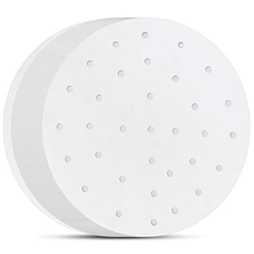 Set of 200, 8 inch Air Fryer Paper/Air Fryer Perforated Parchment Paper/Bamboo Steamer Liners for Ai...
