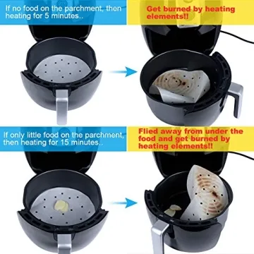 Set of 200 Air Fryer Parchment Paper for Easy Cooking