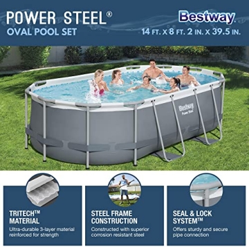 Bestway Power Steel Oval Above Ground Pool Set