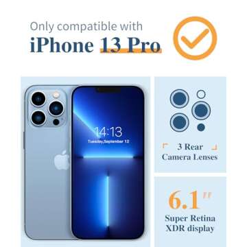 GVIEWIN for iPhone 13 Pro Case with Screen Protector & Camera Lens Protector, [10FT Military Grade D...