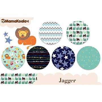 Mama Koala Neutral 1.0 Baby Cloth Pocket Diapers, Washable 6 Pack Pocket Cloth Diapers with 6 Microfiber Diaper Inserts (Jagger)