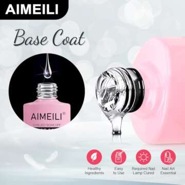 AIMEILI Nutrition Base Coat Soak Off U V LED Hema Free Cruelty Free Vegan Gel Nail Polish