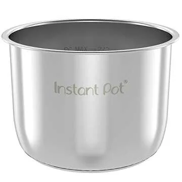 Instant Pot Stainless Steel Inner Cooking Pot 8-Qt, Polished Surface, Rice Cooker, Stainless Steel C...