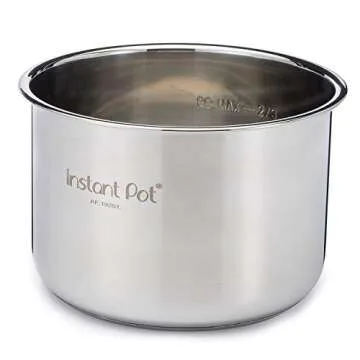 Instant Pot Stainless Steel Inner Cooking Pot 8-Qt, Polished Surface, Rice Cooker, Stainless Steel Cooking Pot