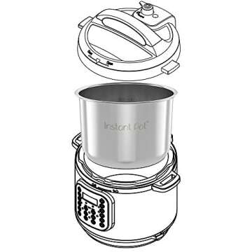 Instant Pot Stainless Steel Inner Cooking Pot 8-Qt, Polished Surface, Rice Cooker, Stainless Steel Cooking Pot