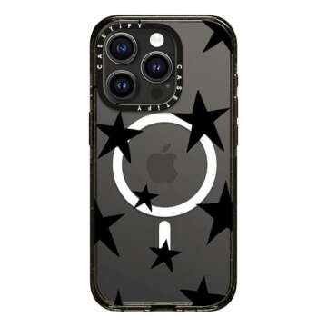 CASETiFY Impact Case for iPhone 15 Pro [4X Military Grade Drop Tested / 8.2ft Drop Protection/Compatible with Magsafe] - Stars Black - Clear Black