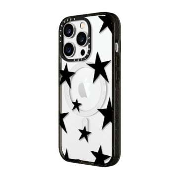 CASETiFY Impact Case for iPhone 15 Pro [4X Military Grade Drop Tested / 8.2ft Drop Protection/Compatible with Magsafe] - Stars Black - Clear Black