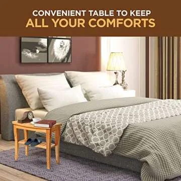 Stylish Bamboo Shower Bench with Non-Slip Feet & Storage Shelf