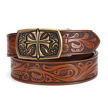 CHAOREN Micro Adjustable Men’s Leather Western Belt