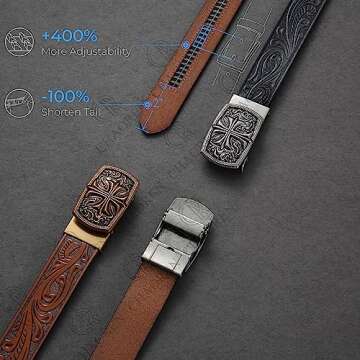 CHAOREN Micro Adjustable Men’s Leather Western Belt