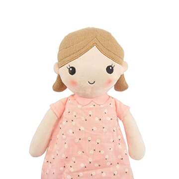 Linzy Toys, Soft Plush Light Pink Blue Emily Rag Doll for Girl, 15" My First Rag Doll, Muñecas de T...