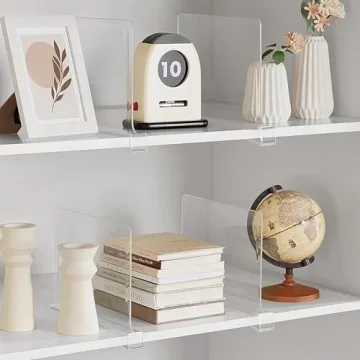 HBlife 6 Pack Clear Shelf Dividers for Organized Storage