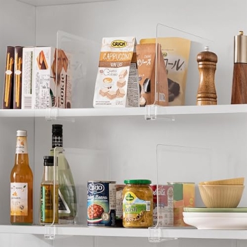 HBlife 6 Pack Clear Shelf Dividers for Organized Storage