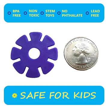 Skoolzy Creative Brain Building Toy Create o Flakes - 500 Snowflake Connecting Construction Kit for Kids - STEM Manipulative Set with Traveling Storage Backpack