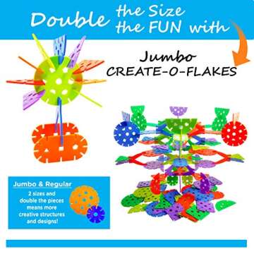 Skoolzy Creative Brain Building Toy Create o Flakes - 500 Snowflake Connecting Construction Kit for Kids - STEM Manipulative Set with Traveling Storage Backpack