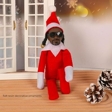 Christmas Elf Doll Decorations, Hip Hop Style for Holiday Home Tree & Mantel Decoration