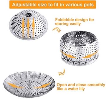 Versatile Collapsible Stainless Steel Steamer Basket