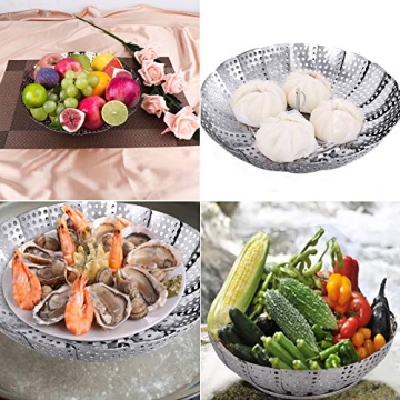 Versatile Collapsible Stainless Steel Steamer Basket