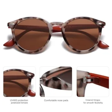 SOJOS Retro Round Polarized Sunglasses for All Style