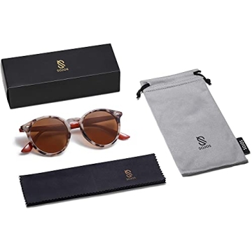 SOJOS Retro Round Polarized Sunglasses for All Style