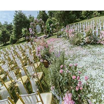 WENSINL Pack of 25 Organza Chair Sashes for Wedding Decor 7x108 inches Crystal Yarn Purple Chairs Bows for Party Supply Banquet Hotel Restaurant Decorative Chiffon Chair Knots Ties (25 Pieces, Purple)