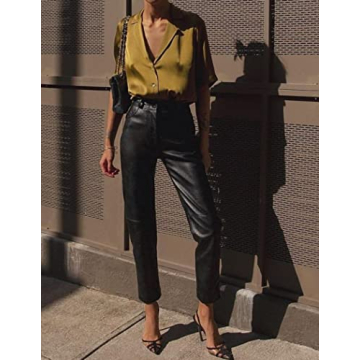 Chigant Women's Satin Silk Button Down Blouse - Elegant Style