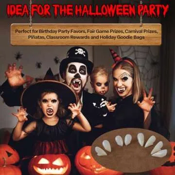 Go Ho Vampire Fangs Teeth and Fake Blood Makeup,Sticky Blood,Black Lipstick,4 Pairs 4 Sizes Fangs with Adhesive,Vampire Accessories for Halloween Costumes Cosplay