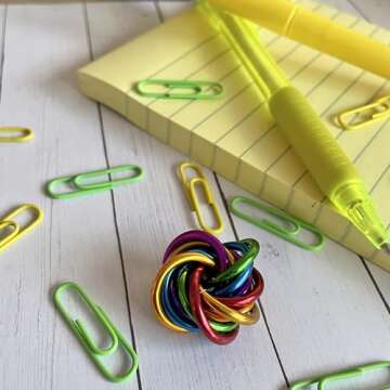 Möbii Fidget Ball (MultiColor): Quiet Mobius ADHD Anxiety Stim Stress Relief Toy Tool for Home Trav...