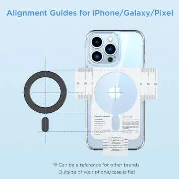 OUTXE Magnetic Adapter Ring 2-Pack, Universal Magnet Sticker Compatible with Magsafe Accessories & Wireless Charging for iPhone 16/15/14/13/12 Mini Plus Pro Max Black