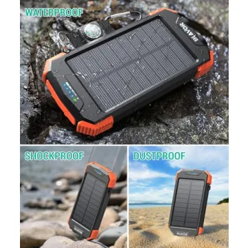 BLAVOR Solar Power Bank - 10,000mAh Portable Charger