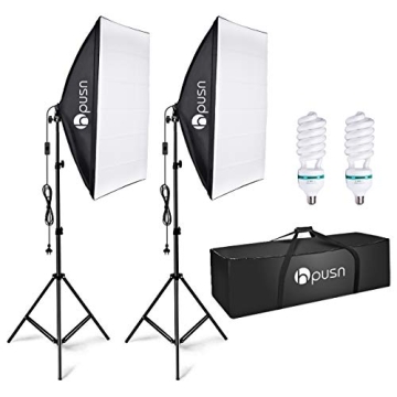 HPUSN Softbox Lighting Kit:Video Softbox-Professional Studio Photography Equipment for Portrait Prod...