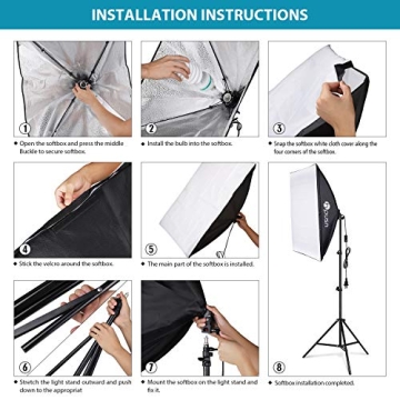 HPUSN Softbox Lighting Kit for Professional Photo & Video