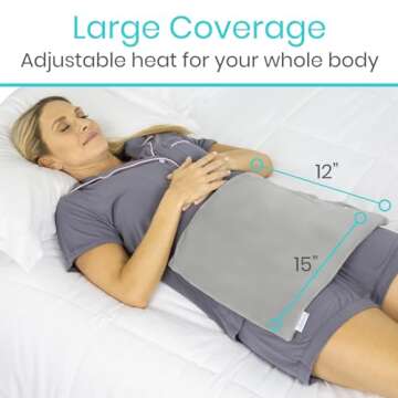 Vive Moist Heating Pad - Electric Heated Warming Hot Wrap for Heat Therapy on Back, Knee, Shoulder, Neck Pain, Period Menstrual Cramps, Cats, Dogs, Pets - Portable, Auto Shut Off (12" x 15")