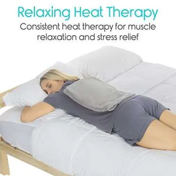 Vive Moist Heating Pad - Electric Heated Warming Hot Wrap for Heat Therapy on Back, Knee, Shoulder, Neck Pain, Period Menstrual Cramps, Cats, Dogs, Pets - Portable, Auto Shut Off (12" x 15")