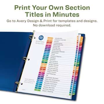 EcoFriendly Recycled 31-Tab Binders by Avery