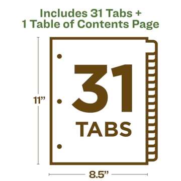 EcoFriendly Recycled 31-Tab Binders by Avery