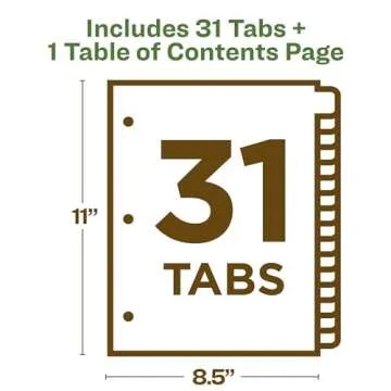 EcoFriendly Recycled 31-Tab Binders by Avery