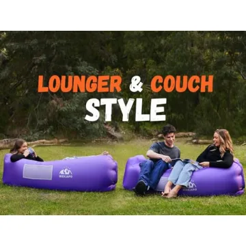 WEKAPO Inflatable Couch Air Lounger Chair - Camping & Beach Accessories, Portable Blow up Sofa for Hiking, Lawn, Indoor/Outdoor Movies & Music Festivals. Lightweight and Easy to Set Up Air Hammock